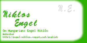 miklos engel business card